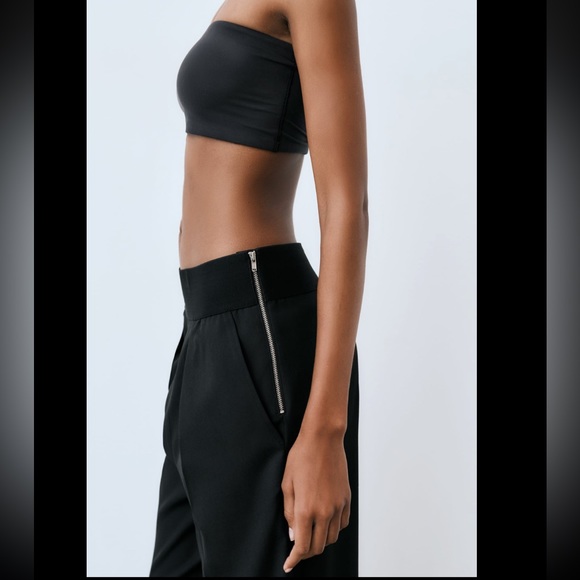 ZARA ZIPPERED PLEATED PANTS - Picture 3 of 8